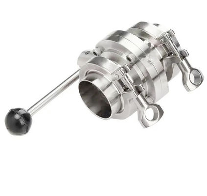 Нержавеющая сталь ручной клапан бабочки, три сцепления Ferrule полный набор